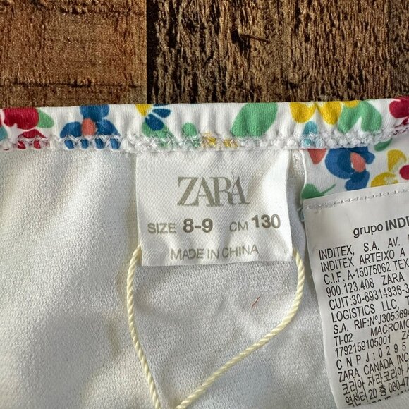 Zara Kids Floral Bikini Bottoms Size 8-9 UPF 50+ With Side Ties & Ruffles - Picture 4 of 6